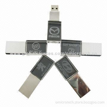 Transparent Crystal USB Flash Disks, 1 to 32GB Capacity